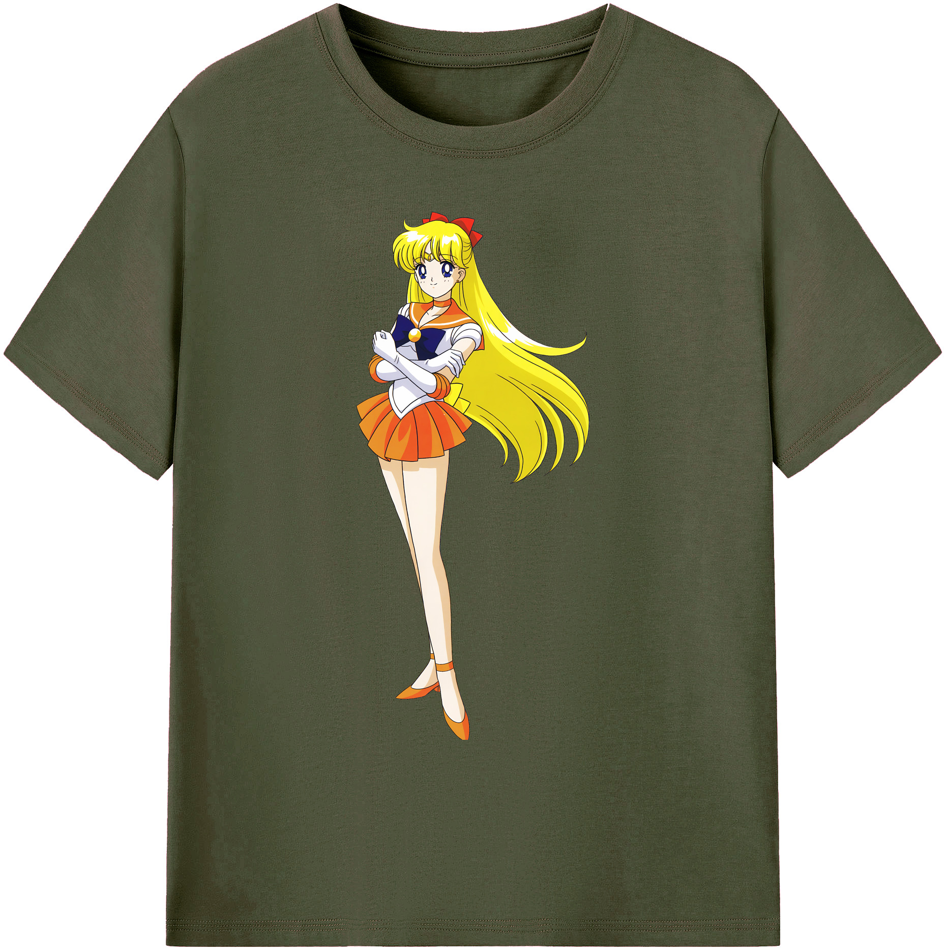 （画像用） 美少女戦士セーラームーン 愛野 美奈子 あいの みなこ Sailor Moon Aino Minako 綿100％ メンズ半袖Tシャツ｜肌触りやわらか＆通気性